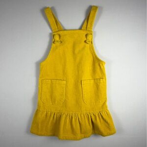 Art Class Toddler Girls Mustard Yellow Ribbed Corduroy Pinafore Dress | Size 4T